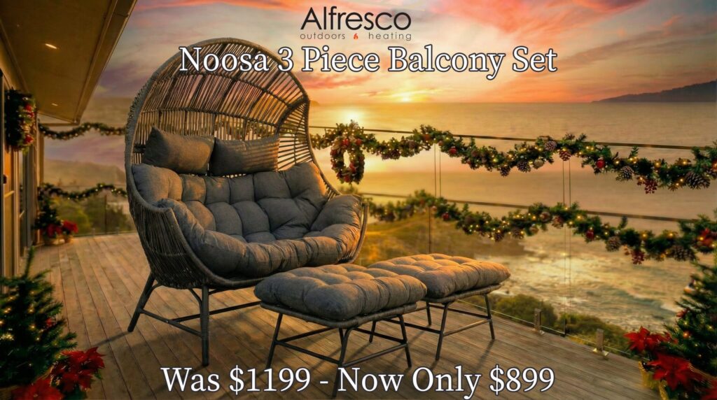 Noosa 3-Piece Balcony Set thanks to Alfresco Outdoors and Heating