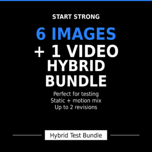 hybrid test bundle - 6 images & 1 video for social media feeds - XANPIX