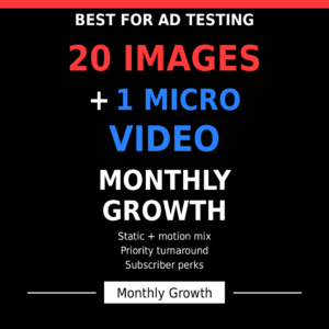 monthly growth pack - 20 images & 1 micro video - social media content for business' feeds - XANPIX