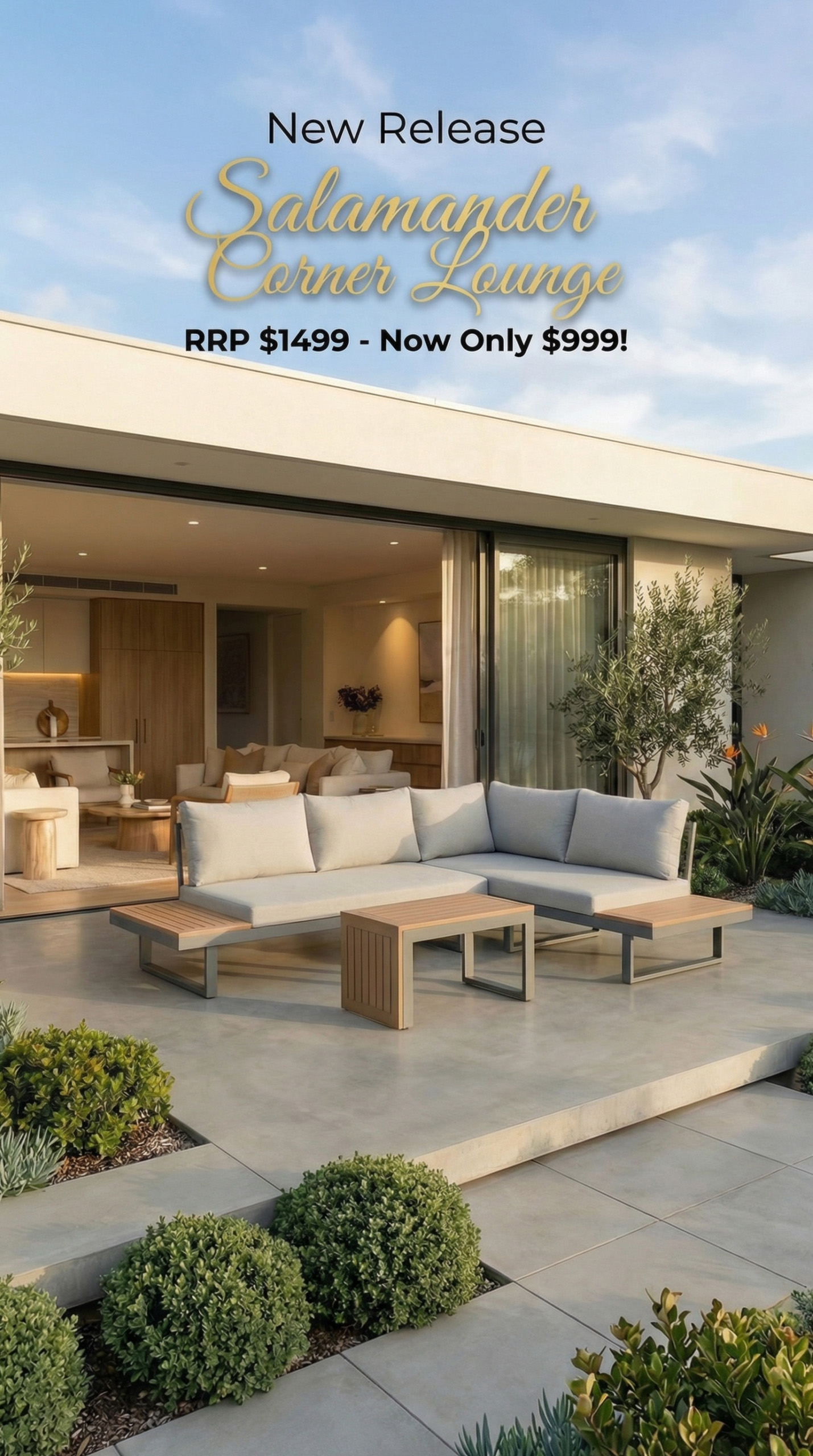 Salamander Corner Lounge promotional advertisement for Outdoor Furniture Factory